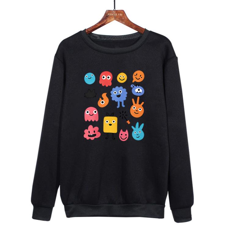 Cute Monsters Printed Casual Loose Round Neck Sweatshirt Print On Your Demand, XS, S, M, L, XL, XXL, XXXL