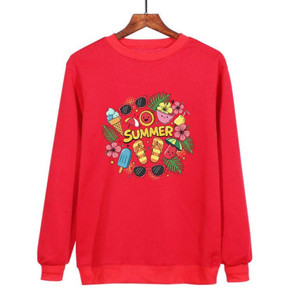Summer Printed Casual Loose Round Neck Sweatshirt Print On Your Demand, XS, S, M, L, XL, XXL, XXXL