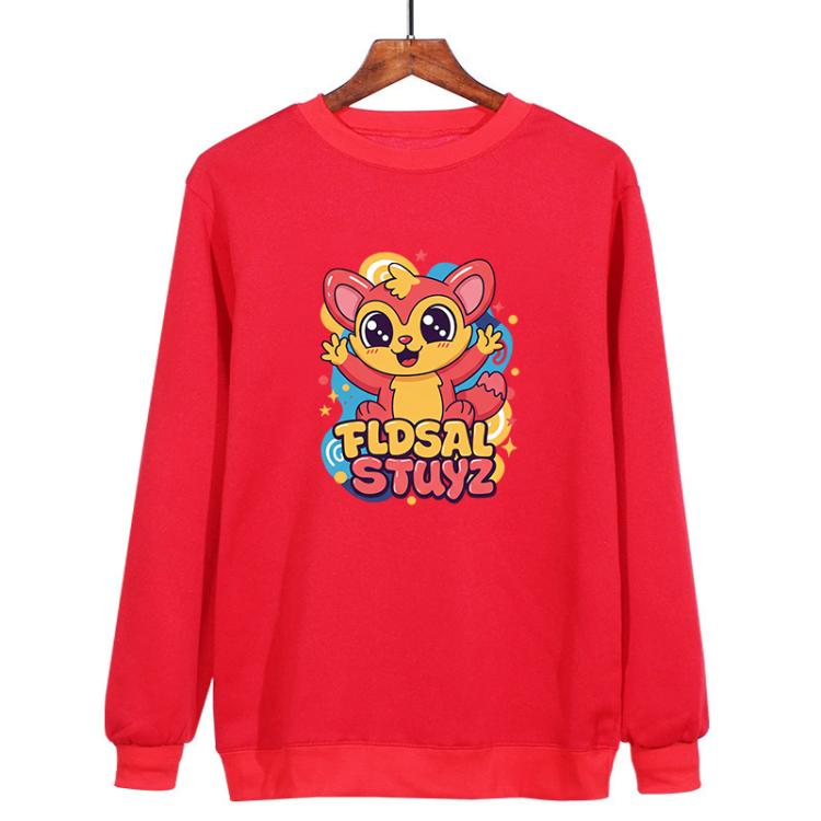 Red Elf Printed Casual Loose Round Neck Sweatshirt Print On Your Demand, XS, S, M, L, XL, XXL, XXXL