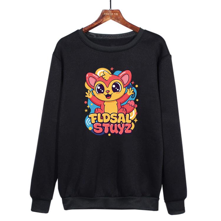 Red Elf Printed Casual Loose Round Neck Sweatshirt Print On Your Demand, XS, S, M, L, XL, XXL, XXXL