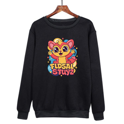 Red Elf Printed Casual Loose Round Neck Sweatshirt Print On Your Demand, XS, S, M, L, XL, XXL, XXXL
