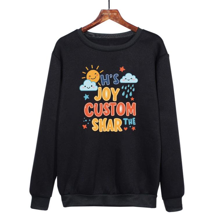 JOY CUSTOM Printed Casual Loose Round Neck Sweatshirt Print On Your Demand, XS, S, M, L, XL, XXL, XXXL