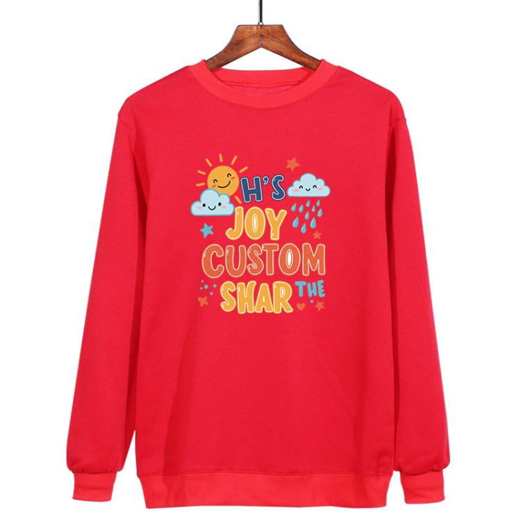 JOY CUSTOM Printed Casual Loose Round Neck Sweatshirt Print On Your Demand, XS, S, M, L, XL, XXL, XXXL