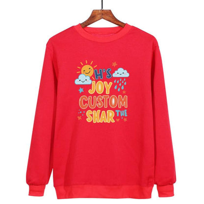 JOY CUSTOM Printed Casual Loose Round Neck Sweatshirt Print On Your Demand, XS, S, M, L, XL, XXL, XXXL