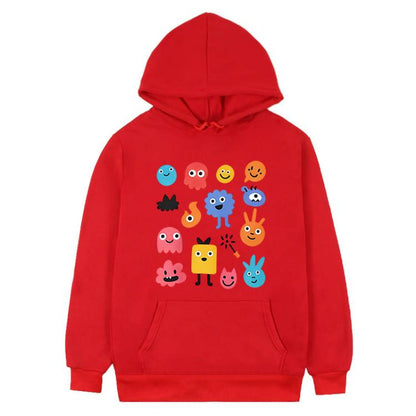 Cute Monsters Printed Fleece Hooded Sweatshirt Print On Your Demand, XS, S, M, L, XL, XXL, XXXL