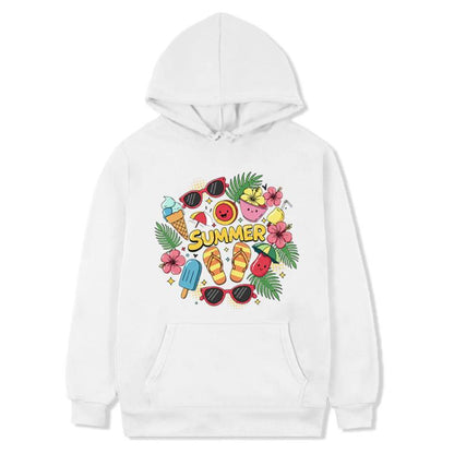 Summer Printed Fleece Hooded Sweatshirt Print On Your Demand, XS, S, M, L, XL, XXL, XXXL