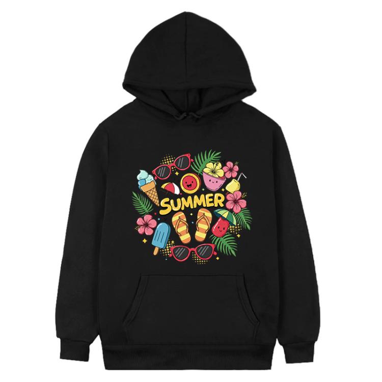 Summer Printed Fleece Hooded Sweatshirt Print On Your Demand, XS, S, M, L, XL, XXL, XXXL