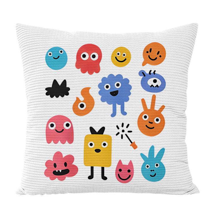Cute Monsters Printed Sofa Pillow Case No Core Print On Your Demand, 35x35cm, 40x40cm, 45x45cm, 50x50cm, 60x60cm