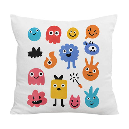 Cute Monsters Printed Sofa Pillow Case No Core Print On Your Demand, 35x35cm, 40x40cm, 45x45cm, 50x50cm, 60x60cm