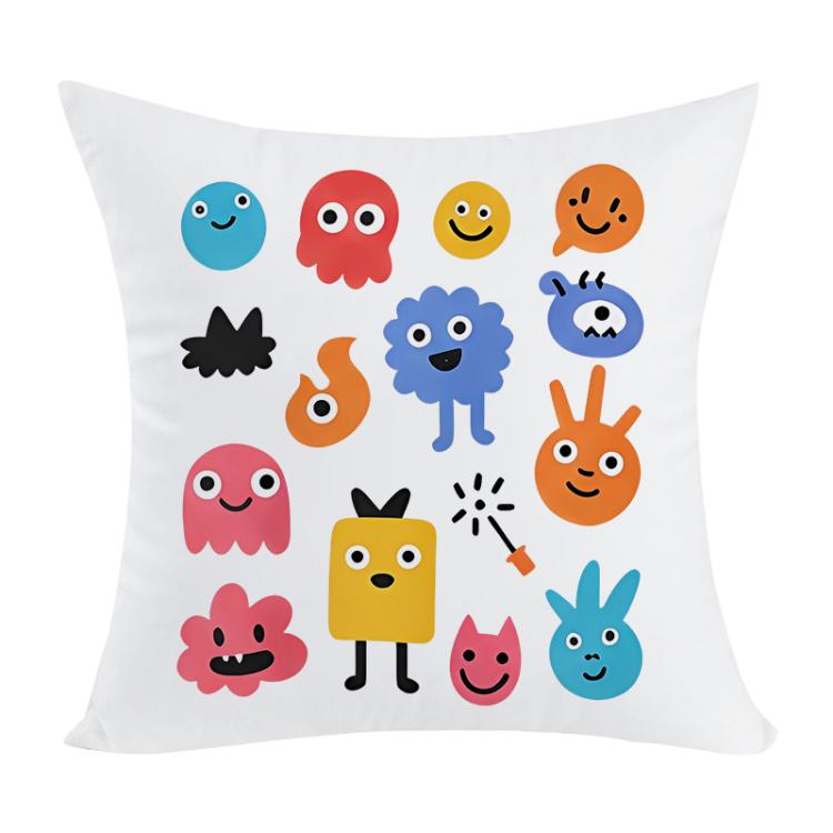 Cute Monsters Printed Sofa Pillow Case No Core Print On Your Demand, 35x35cm, 40x40cm, 45x45cm, 50x50cm, 60x60cm