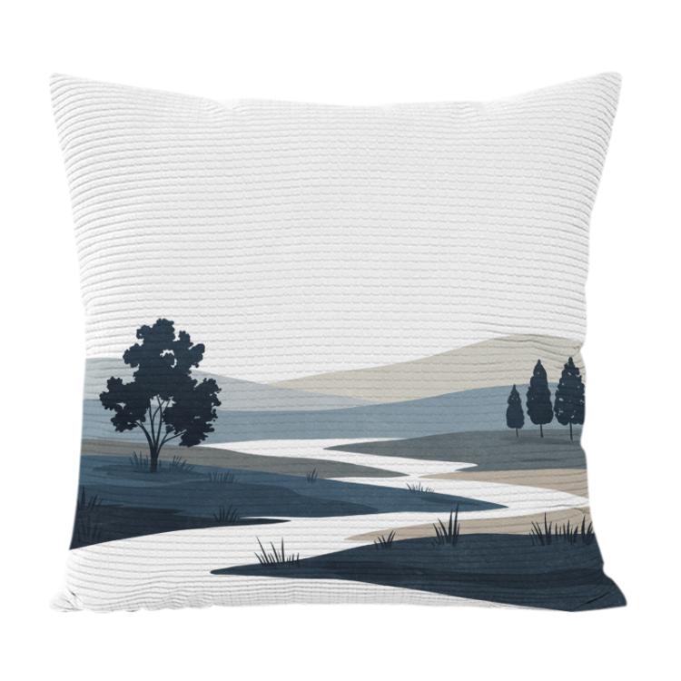 Quiet River Printed Sofa Pillow Case No Core Print On Your Demand, 35x35cm, 40x40cm, 45x45cm, 50x50cm, 60x60cm