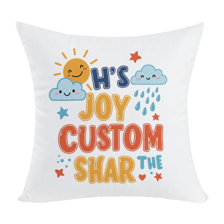 JOY CUSTOM Printed Sofa Pillow Case No Core Print On Your Demand, 35x35cm, 40x40cm, 45x45cm, 50x50cm, 60x60cm