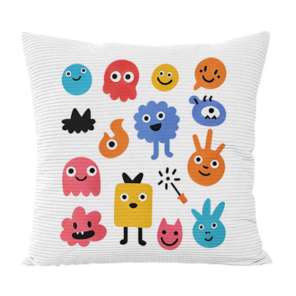 Cute Monsters Printed Sofa Pillow With Core Print On Your Demand, 35x35cm, 40x40cm, 45x45cm, 50x50cm, 60x60cm