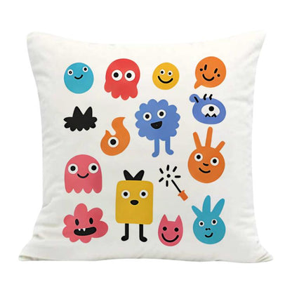 Cute Monsters Printed Sofa Pillow With Core Print On Your Demand, 35x35cm, 40x40cm, 45x45cm, 50x50cm, 60x60cm