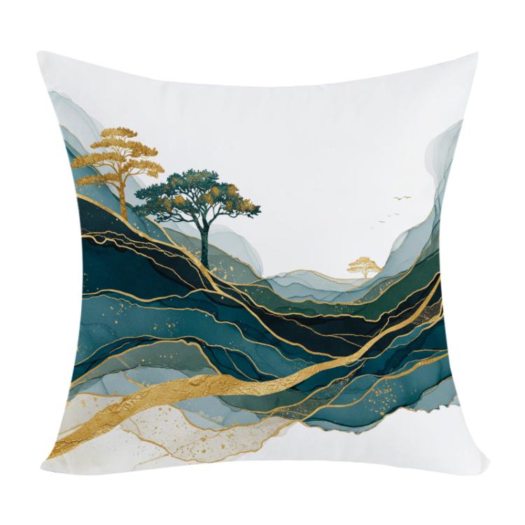 Golden Mountains Printed Sofa Pillow With Core Print On Your Demand, 35x35cm, 40x40cm, 45x45cm, 50x50cm, 60x60cm