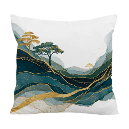 Golden Mountains Printed Sofa Pillow With Core Print On Your Demand, 35x35cm, 40x40cm, 45x45cm, 50x50cm, 60x60cm