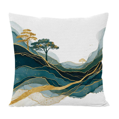 Golden Mountains Printed Sofa Pillow With Core Print On Your Demand, 35x35cm, 40x40cm, 45x45cm, 50x50cm, 60x60cm