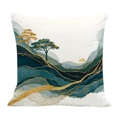 Golden Mountains Printed Sofa Pillow With Core Print On Your Demand, 35x35cm, 40x40cm, 45x45cm, 50x50cm, 60x60cm