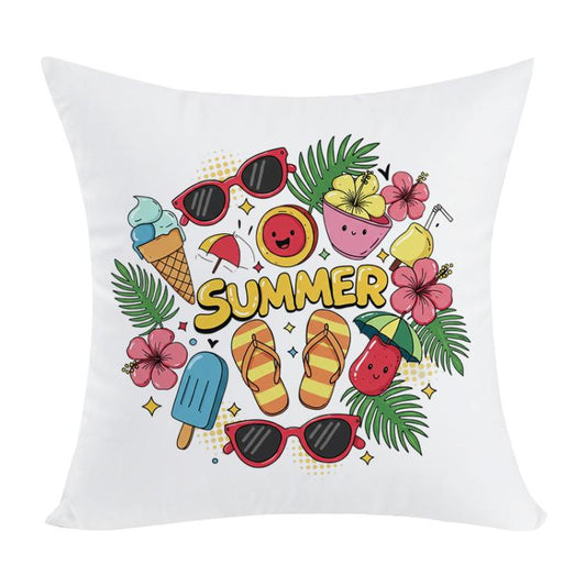 Coussin de canapé imprimé été avec cœur Imprimé sur demande, 35x35cm, 40x40cm, 45x45cm, 50x50cm, 60x60cm