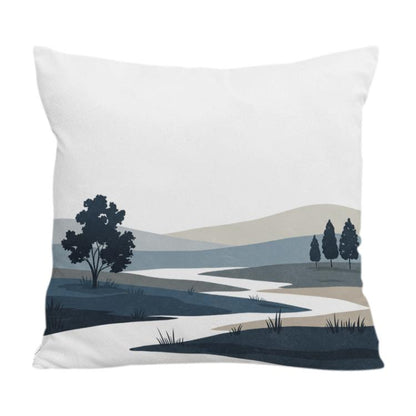 Quiet River Printed Sofa Pillow With Core Print On Your Demand, 35x35cm, 40x40cm, 45x45cm, 50x50cm, 60x60cm