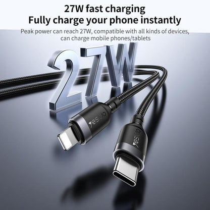 Yesido CA193 27W Type-C to 8 Pin Aluminum Alloy Data Cable, Length: 3m