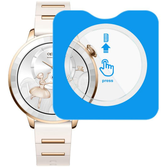 Film de protection en verre trempé imak, version auto-positionnante, pour OPPO Watch X3 Mini, OPPO Watch X3 et OPPO Watch X2. Finition or brillant.