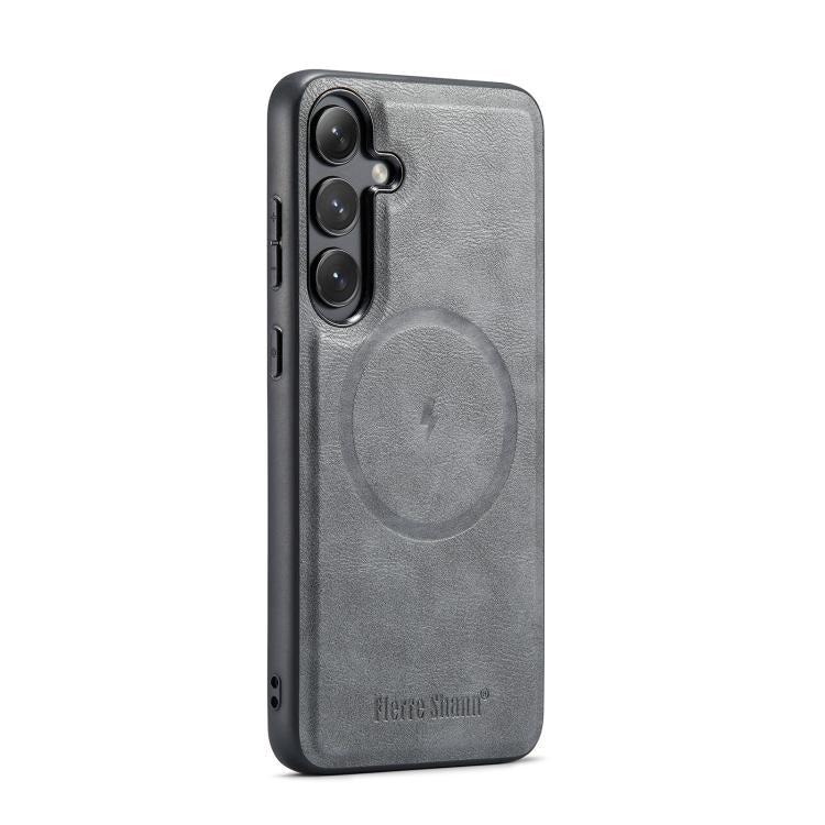 Fierre Shann FS-027 Cowhide Texture MagSafe Magnetic Phone Case, For Samsung Galaxy S26+ 5G, For Samsung Galaxy S26 Ultra 5G, For Samsung Galaxy S26 5G, For Samsung Galaxy S25 5G, For Samsung Galaxy S25+ 5G, For Samsung Galaxy S25 Ultra 5G             ...
