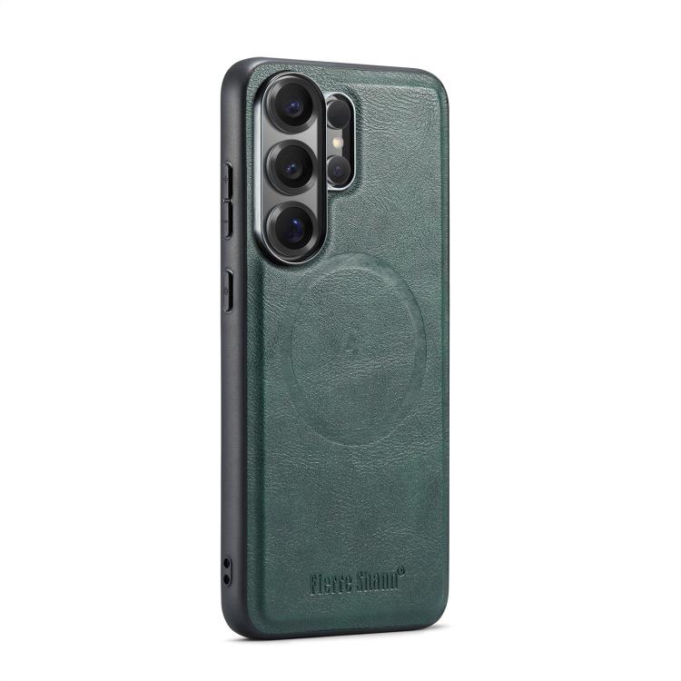 Fierre Shann FS-027 Cowhide Texture MagSafe Magnetic Phone Case, For Samsung Galaxy S26+ 5G, For Samsung Galaxy S26 Ultra 5G, For Samsung Galaxy S26 5G, For Samsung Galaxy S25 5G, For Samsung Galaxy S25+ 5G, For Samsung Galaxy S25 Ultra 5G             ...