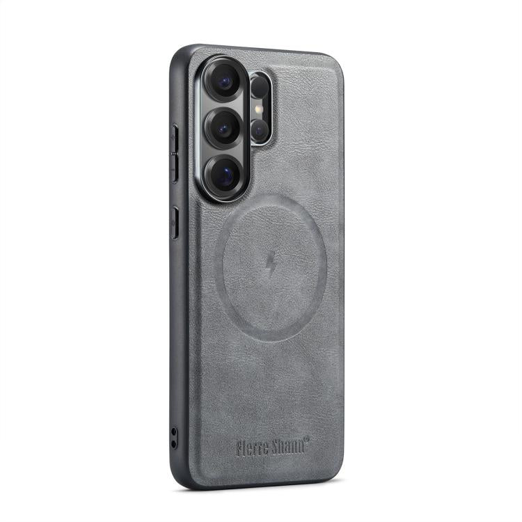 Fierre Shann FS-027 Cowhide Texture MagSafe Magnetic Phone Case, For Samsung Galaxy S26+ 5G, For Samsung Galaxy S26 Ultra 5G, For Samsung Galaxy S26 5G, For Samsung Galaxy S25 5G, For Samsung Galaxy S25+ 5G, For Samsung Galaxy S25 Ultra 5G             ...