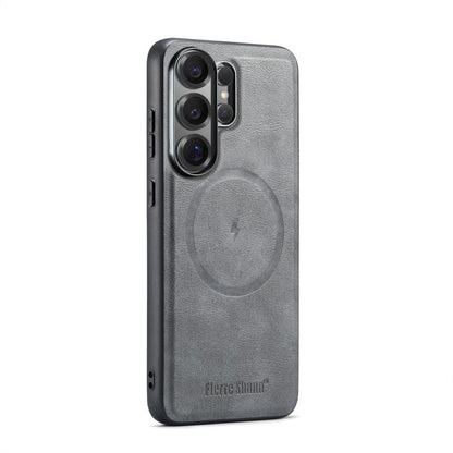 Fierre Shann FS-027 Cowhide Texture MagSafe Magnetic Phone Case, For Samsung Galaxy S26+ 5G, For Samsung Galaxy S26 Ultra 5G, For Samsung Galaxy S26 5G, For Samsung Galaxy S25 5G, For Samsung Galaxy S25+ 5G, For Samsung Galaxy S25 Ultra 5G             ...