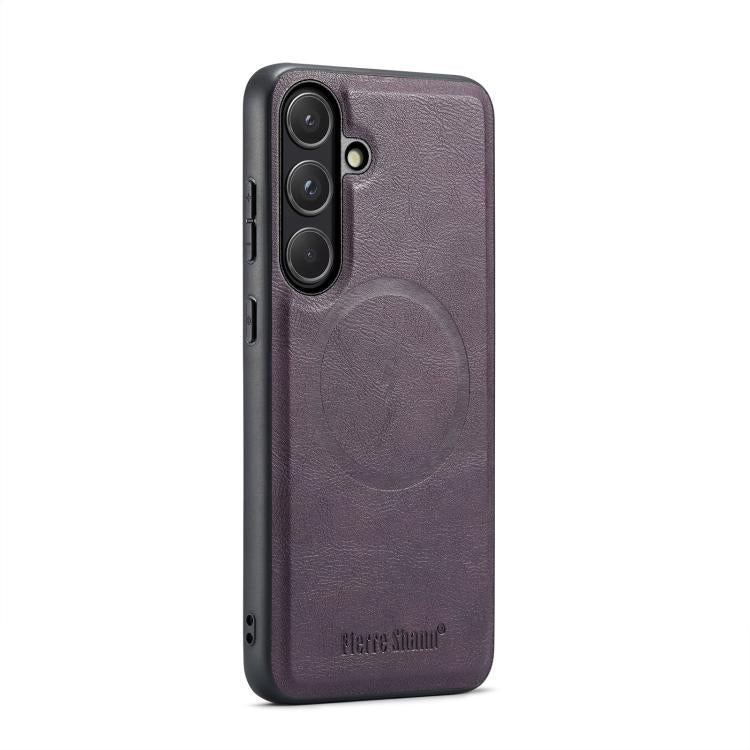 Fierre Shann FS-027 Cowhide Texture MagSafe Magnetic Phone Case, For Samsung Galaxy S26+ 5G, For Samsung Galaxy S26 Ultra 5G, For Samsung Galaxy S26 5G, For Samsung Galaxy S25 5G, For Samsung Galaxy S25+ 5G, For Samsung Galaxy S25 Ultra 5G             ...
