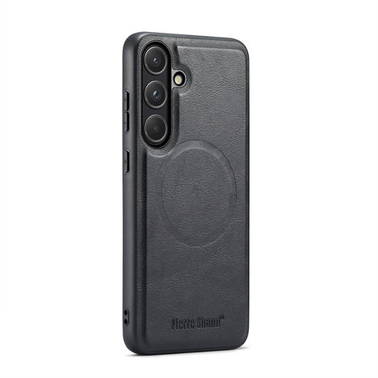 Fierre Shann FS-027 Cowhide Texture MagSafe Magnetic Phone Case, For Samsung Galaxy S26+ 5G, For Samsung Galaxy S26 Ultra 5G, For Samsung Galaxy S26 5G, For Samsung Galaxy S25 5G, For Samsung Galaxy S25+ 5G, For Samsung Galaxy S25 Ultra 5G