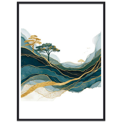 Golden Mountains Decorative Painting with PS Frame Print On Your Demand, 15x20cm, 20x20cm, 30x30cm, 40x40cm, 50x50cm, 60x60cm, 70x70cm, 80x80cm, 90x90cm