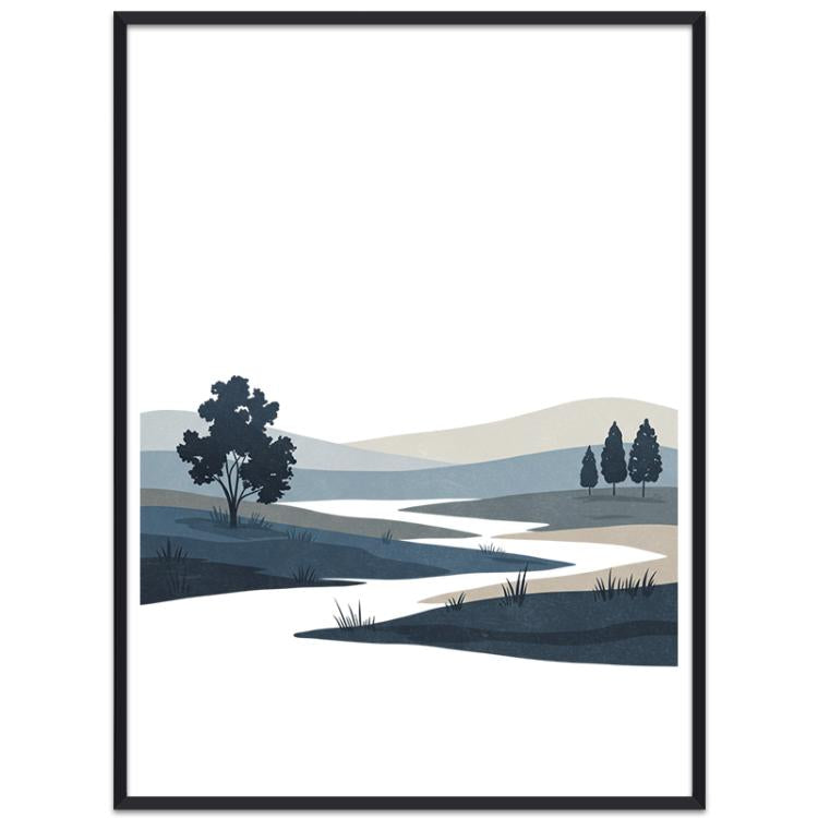 Dekoratives Bild „Ruhiger Fluss“ mit PS-Rahmen, Druck auf Anfrage, 15x20cm, 20x20cm, 30x30cm, 40x40cm, 50x50cm, 60x60cm, 70x70cm, 80x80cm, 90x90cm
