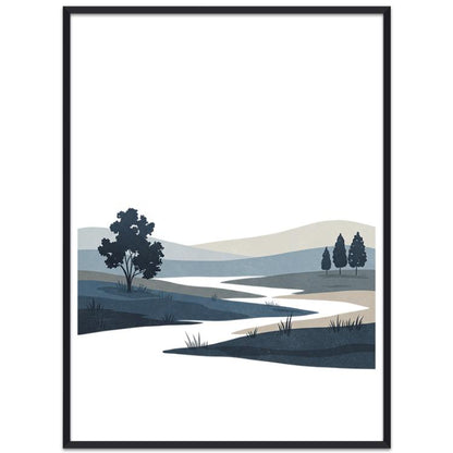 Dekoratives Bild „Ruhiger Fluss“ mit PS-Rahmen, Druck auf Anfrage, 15x20cm, 20x20cm, 30x30cm, 40x40cm, 50x50cm, 60x60cm, 70x70cm, 80x80cm, 90x90cm