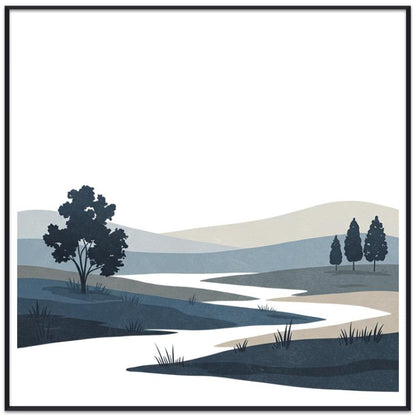 Dekoratives Bild „Ruhiger Fluss“ mit PS-Rahmen, Druck auf Anfrage, 15x20cm, 20x20cm, 30x30cm, 40x40cm, 50x50cm, 60x60cm, 70x70cm, 80x80cm, 90x90cm