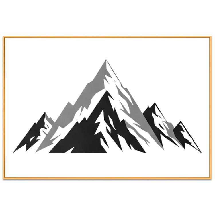 Snow Mountain Decorative Painting with Aluminum Alloy Frame Print On Your Demand, 15x20cm, 20x20cm, 30x30cm, 40x40cm, 50x50cm, 60x60cm, 70x70cm, 80x80cm, 90x90cm