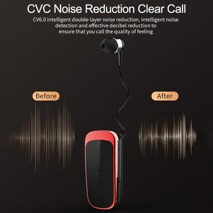 K52 Business Lavalier Retractable Cable Bluetooth Earphone