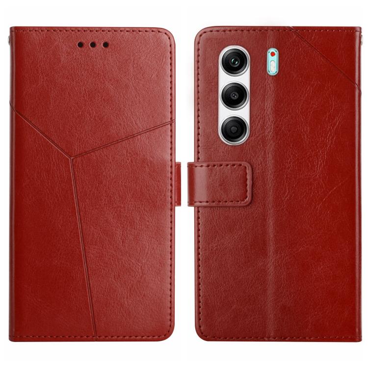 Y-shaped Pattern Flip Leather Phone Case, For Tecno Spark 40C, For Tecno Pova 7 5G, For Tecno Spark 40 Pro+ 4G, For Tecno Spark 40 Pro 4G, For Tecno Spark 40 4G, For Tecno Pova 7 Ultra 5G, For Tecno Pova 7 4G, For Tecno Pova Curve 5G                   ...