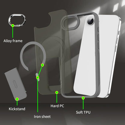 Acrylic Hybrid TPU MagSafe Holder Phone Case, For iPhone 17e / 16e, For iPhone 17 Pro Max, For iPhone 17 Pro, For iPhone 17