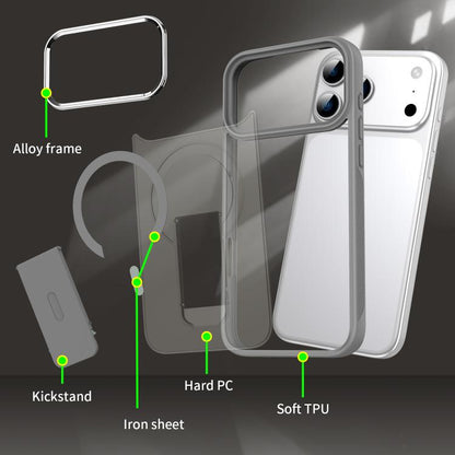 Acrylic Hybrid TPU MagSafe Holder Phone Case, For iPhone 18 Pro / 17 Pro, For iPhone 18 Pro Max / 17 Pro Max, For iPhone 17e / 16e, For iPhone 17