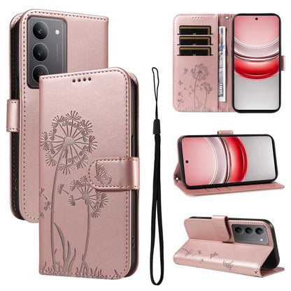 Dandelion Embossed Pattern Flip Leather Phone Case, For Realme 16 Pro+ 5G Global, For Realme 16 Pro 5G Global, For Realme C85 5G / 15X 5G India, For Realme C85 Pro 4G, For Realme 15T 5G, For Realme C71 4G India, For Realme 15 5G, For Realme 14x 5G Global