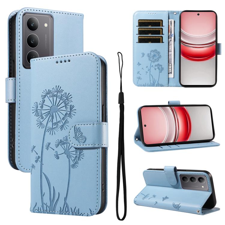 Dandelion Embossed Pattern Flip Leather Phone Case, For Realme 16 Pro+ 5G Global, For Realme 16 Pro 5G Global, For Realme C85 5G / 15X 5G India, For Realme C85 Pro 4G, For Realme 15T 5G, For Realme C71 4G India, For Realme 15 5G, For Realme 14x 5G Global