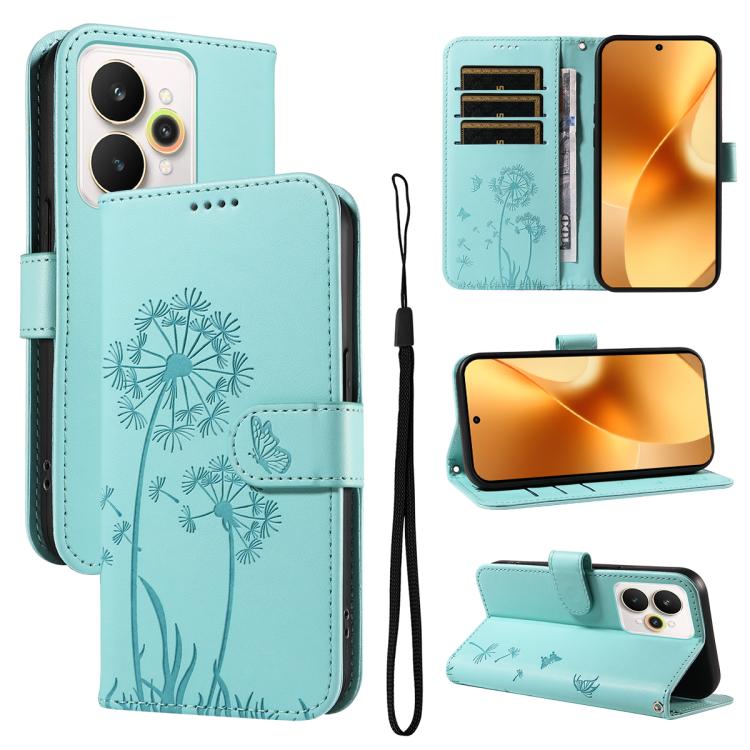 Dandelion Embossed Pattern Flip Leather Phone Case, For Realme 16 Pro+ 5G Global, For Realme 16 Pro 5G Global, For Realme C85 5G / 15X 5G India, For Realme C85 Pro 4G, For Realme 15T 5G, For Realme C71 4G India, For Realme 15 5G, For Realme 14x 5G Global