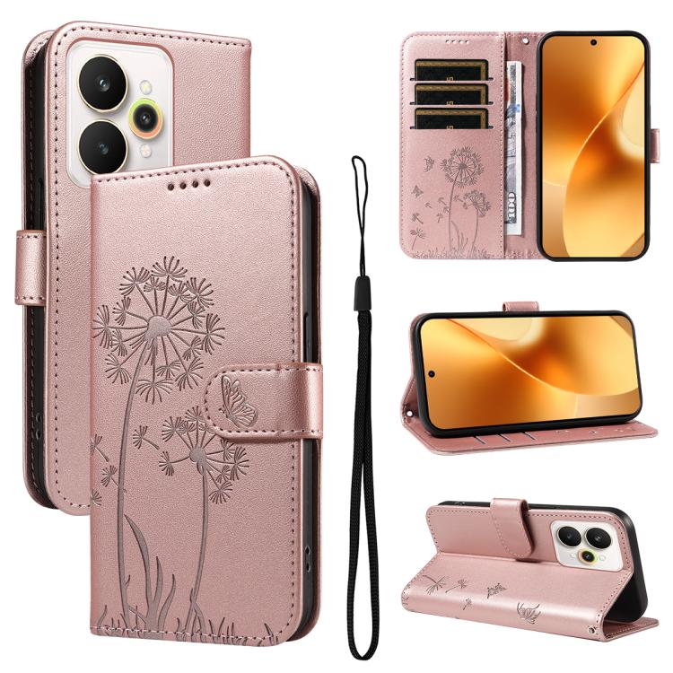 Dandelion Embossed Pattern Flip Leather Phone Case, For Realme 16 Pro+ 5G Global, For Realme 16 Pro 5G Global, For Realme C85 5G / 15X 5G India, For Realme C85 Pro 4G, For Realme 15T 5G, For Realme C71 4G India, For Realme 15 5G, For Realme 14x 5G Global