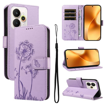 Dandelion Embossed Pattern Flip Leather Phone Case, For Realme 16 Pro+ 5G Global, For Realme 16 Pro 5G Global, For Realme C85 5G / 15X 5G India, For Realme C85 Pro 4G, For Realme 15T 5G, For Realme C71 4G India, For Realme 15 5G, For Realme 14x 5G Global