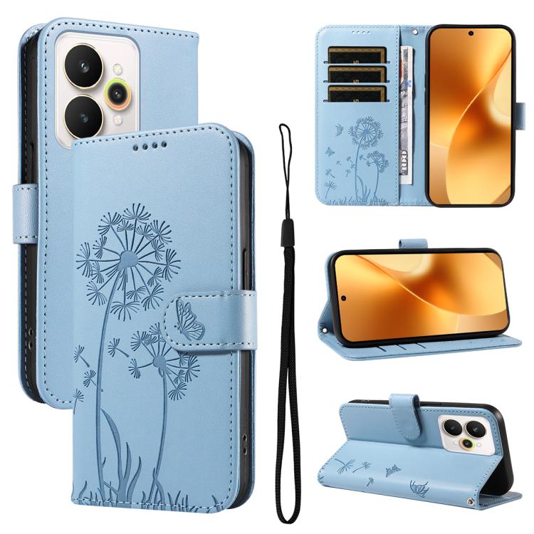 Dandelion Embossed Pattern Flip Leather Phone Case, For Realme 16 Pro+ 5G Global, For Realme 16 Pro 5G Global, For Realme C85 5G / 15X 5G India, For Realme C85 Pro 4G, For Realme 15T 5G, For Realme C71 4G India, For Realme 15 5G, For Realme 14x 5G Global