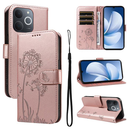 Dandelion Embossed Pattern Flip Leather Phone Case, For Realme 16 Pro+ 5G Global, For Realme 16 Pro 5G Global, For Realme C85 5G / 15X 5G India, For Realme C85 Pro 4G, For Realme 15T 5G, For Realme C71 4G India, For Realme 15 5G, For Realme 14x 5G Global