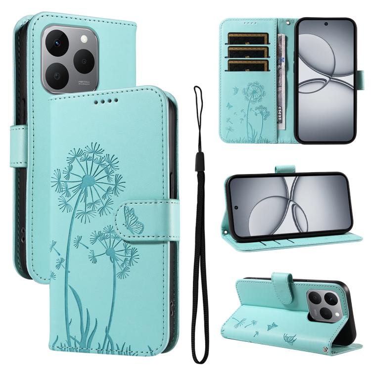 Dandelion Embossed Pattern Flip Leather Phone Case, For Realme 16 Pro+ 5G Global, For Realme 16 Pro 5G Global, For Realme C85 5G / 15X 5G India, For Realme C85 Pro 4G, For Realme 15T 5G, For Realme C71 4G India, For Realme 15 5G, For Realme 14x 5G Global
