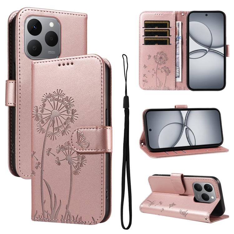 Dandelion Embossed Pattern Flip Leather Phone Case, For Realme 16 Pro+ 5G Global, For Realme 16 Pro 5G Global, For Realme C85 5G / 15X 5G India, For Realme C85 Pro 4G, For Realme 15T 5G, For Realme C71 4G India, For Realme 15 5G, For Realme 14x 5G Global